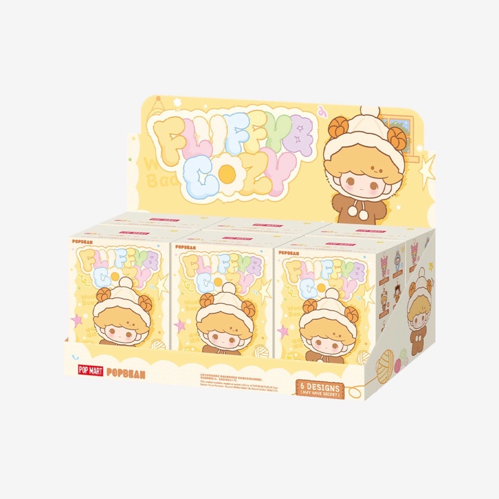 Pop Mart Fluffy Cozy Action Figure Set - Cream and Brown